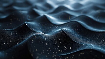 Obraz premium features a dynamic wave pattern with sparkling particles resembling stars in a dark space setting,