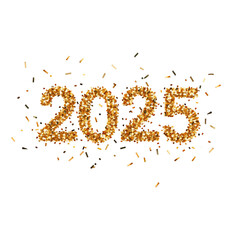 Obraz premium 2025 new year confetti in minimal style with empty background