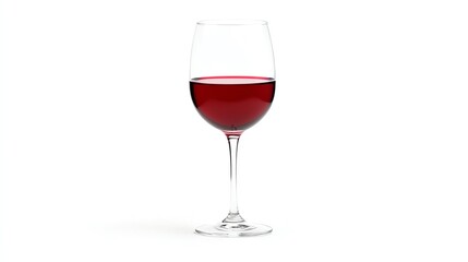 Elegant red wine glass filled with rich red liquid, perfect for dining and celebration moments.