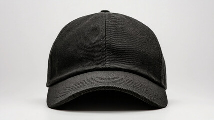 Minimalist Black Baseball Cap on Neutral Background