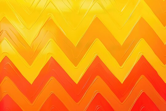 A close-up shot of a vibrant yellow and red chevrons pattern, perfect for use in graphic designs, fashion, or textile projects