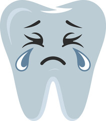 Sad little tooth. Tooth affected by caries.