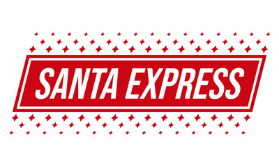 Santa express. Christmas stamp design. Holiday template for Xmas handmade gifts.