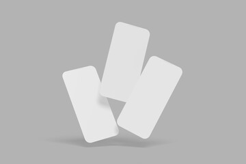 Smartphone screens floating. ui ux app concept. 3d render