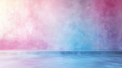 Fototapeta premium A painting that depicts a vibrant, dreamy sky filled with various hues of pink, purple, blue,
