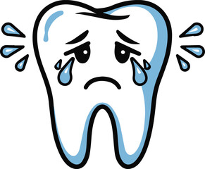 Sad little tooth. Tooth affected by caries.