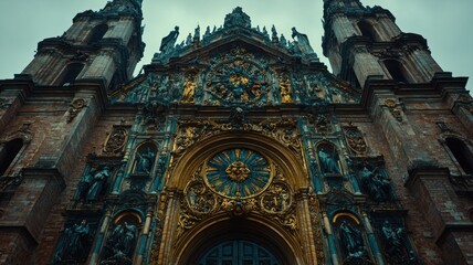 Fototapeta premium Ornate facade of a historic building.