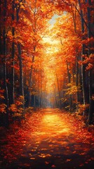 Autumn Forest Path Illustration