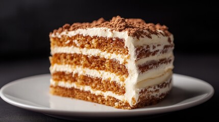Close-up of Layered Honey Cake Slice