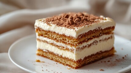 Delicious Russian Honey Cake Slice Close-Up
