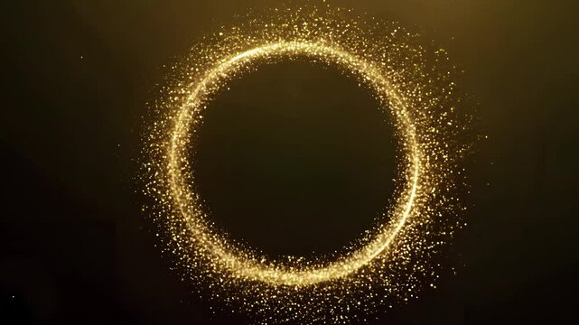 Gold spiral particles Christmas-themed background.