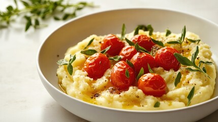 Creamy Mashed Potatoes with Roasted Tomatoes