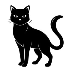 Funny cat silhouette vector art