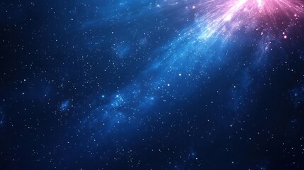 An astronaut's view of the cosmos, showing a starry universe filled with distant galaxies, nebulae,