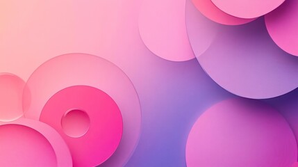 Abstract background with various sized pink circles against a blurred flower texture
