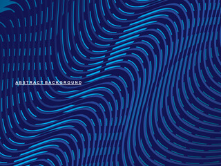 Abstract blue glowing wave lines on dark blue background. Modern shiny gradient blue futuristic pattern. Futuristic technology concept, suitable for covers, posters, banners, brochures, websites, etc.