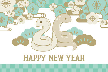 巳年の年賀状はがきテンプレート