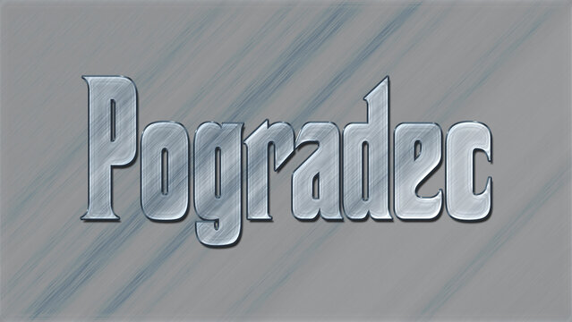3D Glass effect Albanian city name design of Pogradec, glassy background.	
