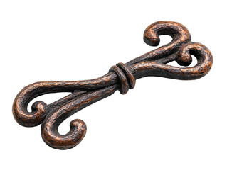 Obraz premium Decorative metal element with intricate design, isolated on white background.