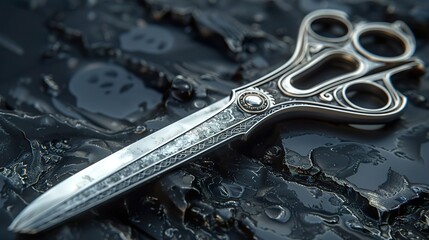 Fototapeta premium Intricate Ornate Scissors Close-Up Photography