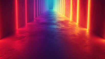 Futuristic Tunnel of Colorful Lights