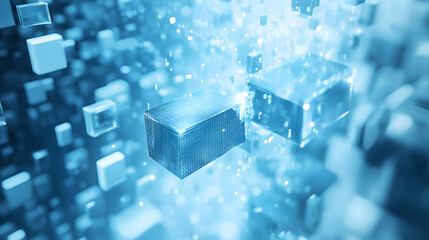 Modern light blue abstract business background, minimal geometric shape design, 3d illustration