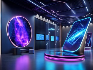 Futuristic Business Showcase with Neon Accents