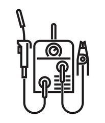 Metal Inert Gas welding machine. Simple icon in bold line