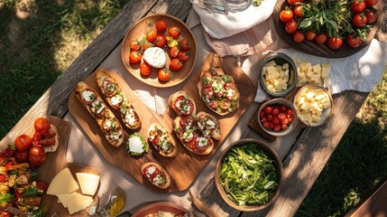 Scenic Overhead View of a Vibrant Picnic Spread