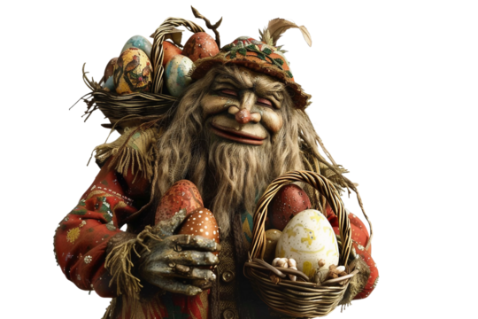 Easter's folkloric symbol depiction isolated on transparent background