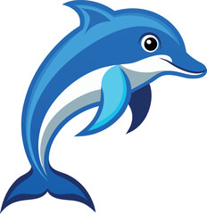 Fototapeta premium Blue Dolphin Character Vector for Clip art and Digital Art