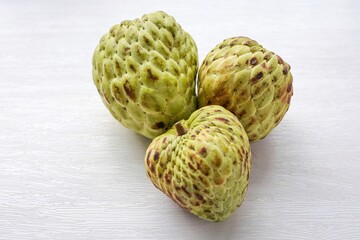 custard apple on white background