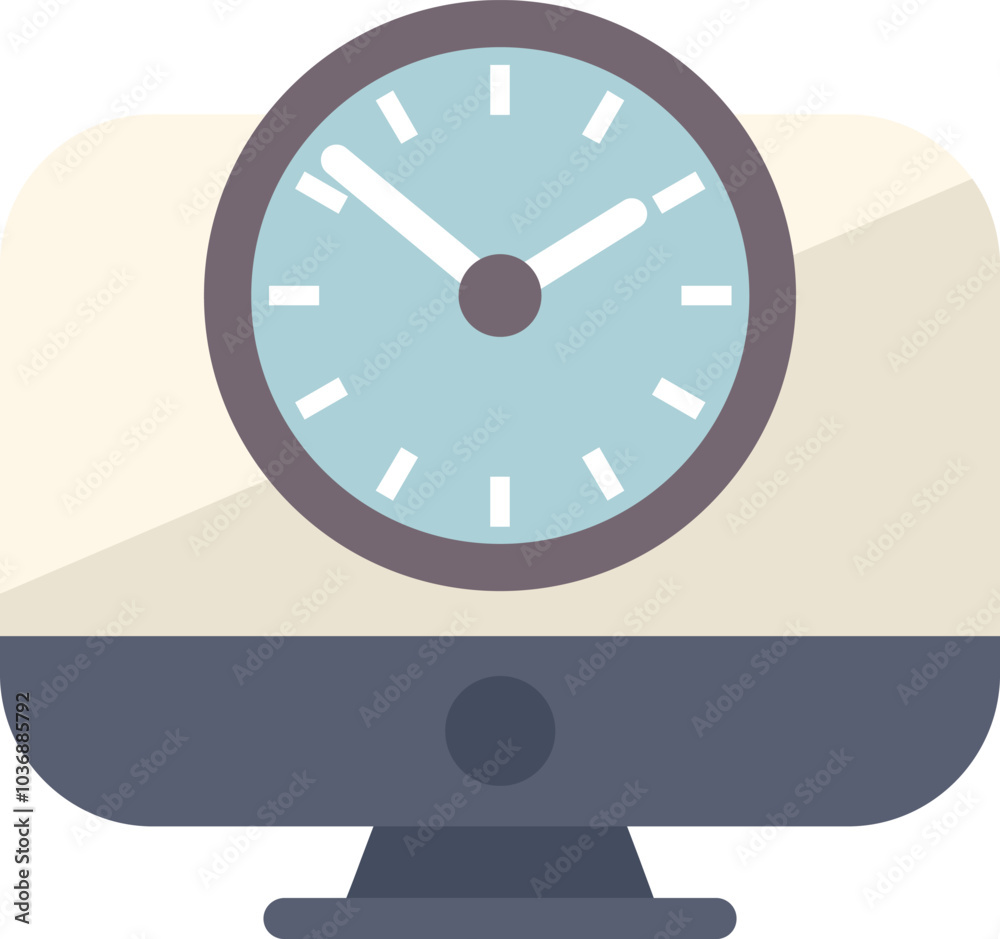 Poster clock is displaying on a computer screen, suggesting time management and productivity