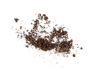 the pile of soil, brown dirt ground powder, graphic element isolated on a transparent background