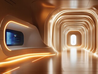 Futuristic Toned Booth Interior Design Concept