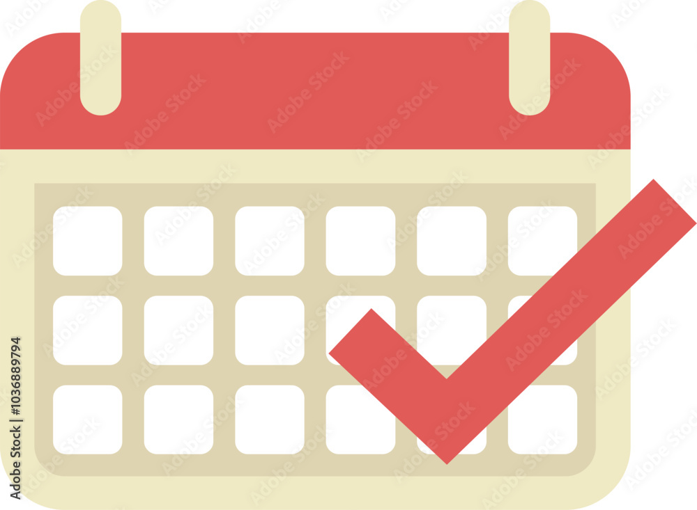 Poster calendar with current date highlighted and check mark showing appointment