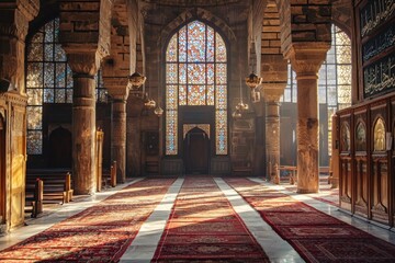Obraz premium Beautiful mosque as a place of worship for Muslims created with Generative AI