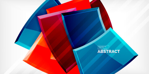 Colorful geometric abstract shapes. Illustration For Wallpaper, Banner, Background, Card, Book Illustration, landing page