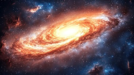 Fototapeta premium Vibrant galaxy with swirling cosmic colors.