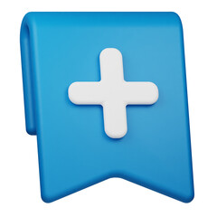 Obraz premium add bookmark 3d icon isolated on the white background