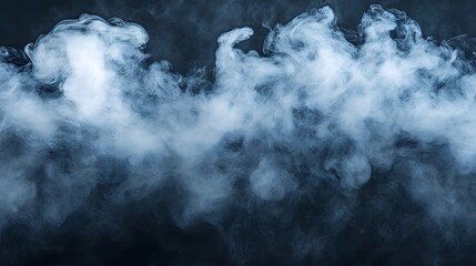 A thick cloud of smoke hangs in the air, creating a sense of mystery and unease. The smoke is billowing out of a source, possibly a fire or a machine, and it seems to be engulfing the entire scene