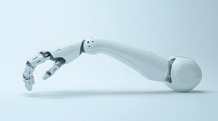 White robot arm isolated. 