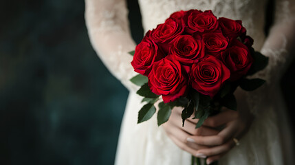 Beautiful bouquet of red roses in the hands of a girl,bouquet in the hands of a cute girl  red spray roses ,Color passionately scarlet