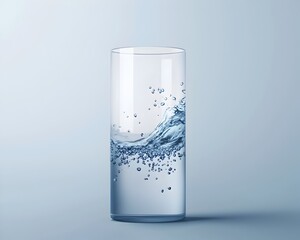 Transparent Glass Filled with Water Symbolizing Progress and Accumulation