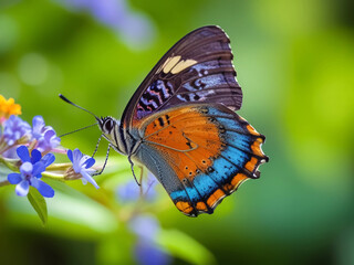 Obraz premium Bright butterfly on a lilac flower