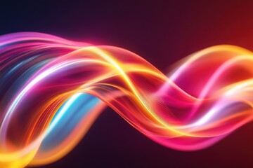 Vibrant Neon Energy Waves, Dynamic flowing curves in vivid colors, creating an electrifying visual experience of motion and rhythm