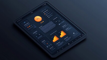 A user-friendly mobile app interface featuring bold, high-contrast colors and simplified navigation for users with cognitive disabilities, shown on a tablet screen.