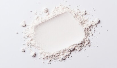 Pristine, pending powder, white background