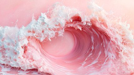 Fototapeta premium Abstract ocean waves with sunlight reflecting off the surface, creating a serene scene in pastel colors and soft tones.