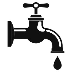 Water Faucet silhouette Icon vector illustration 